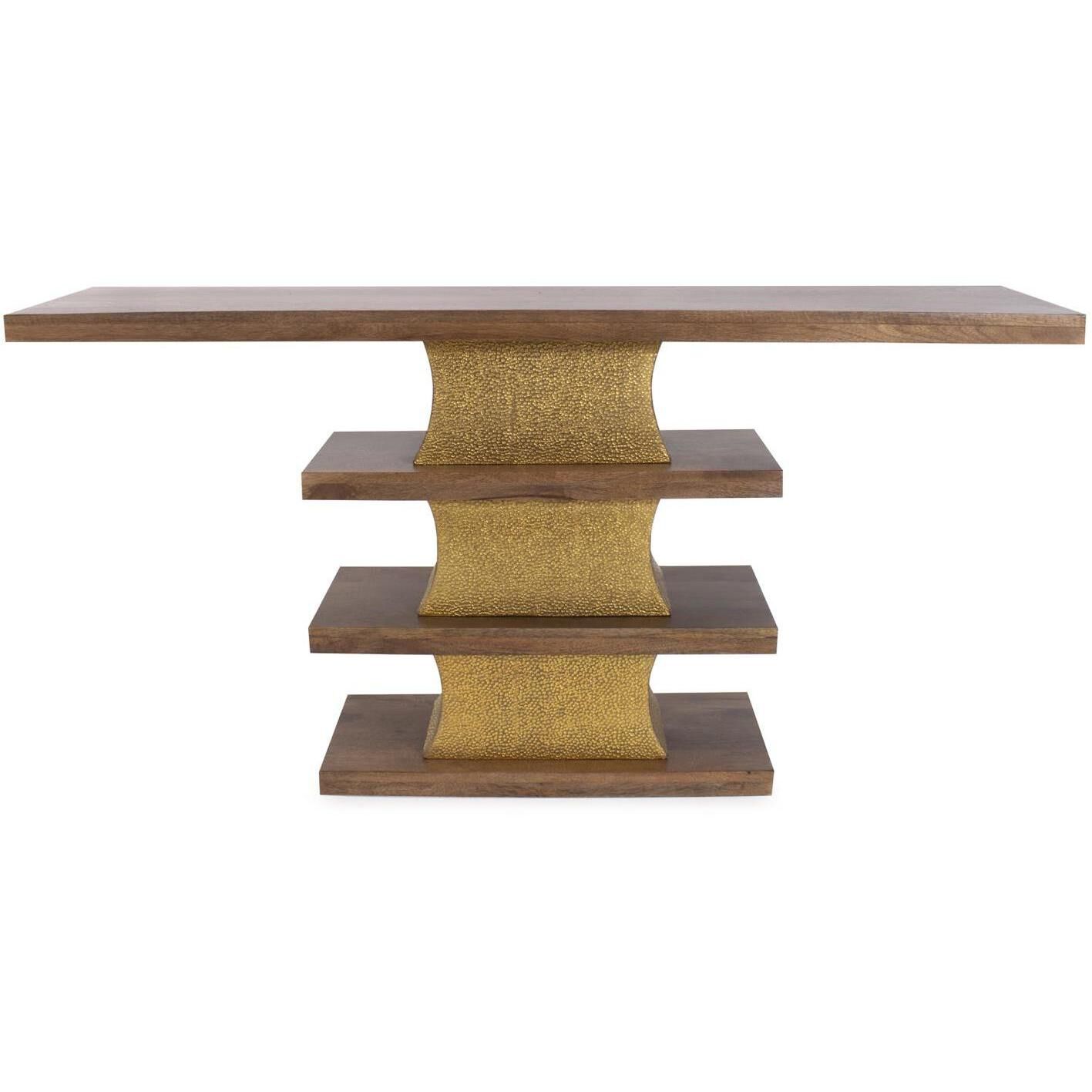 Robin Baron 60 inch Natural and Gold Console Table