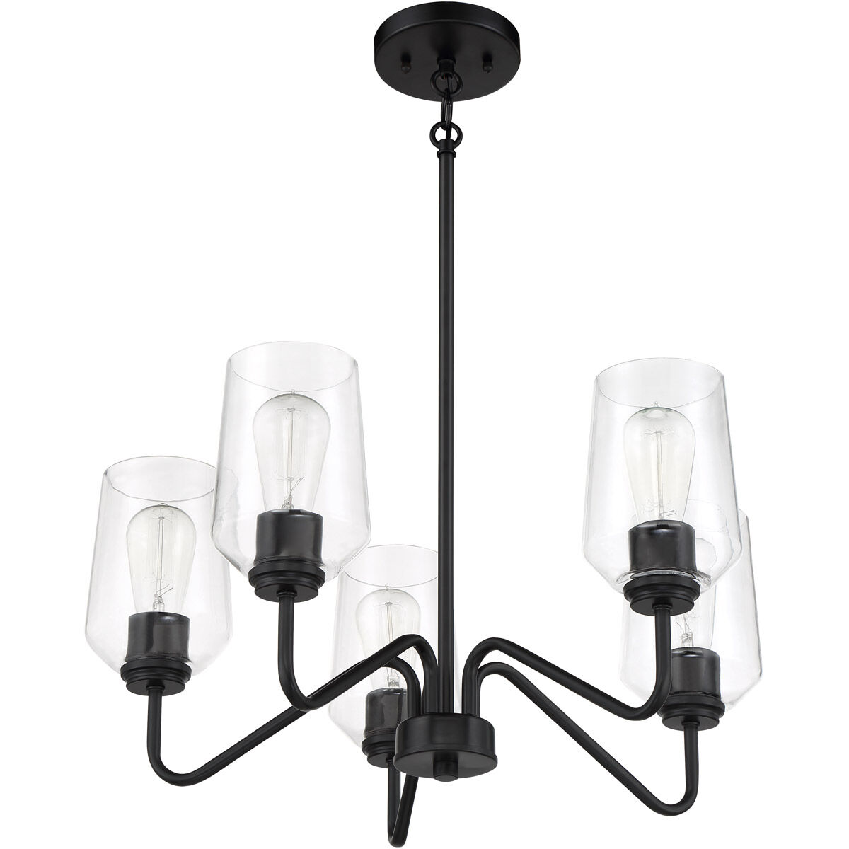 Shayna 5 Light 23 inch Flat Black Chandelier Ceiling Light