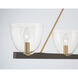 Noellea 5 Light 61 inch Dark Bronze and Legacy Brass Linear Chandelier Ceiling Light