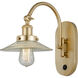 Franklin Restoration Halophane 1 Light 9 inch Satin Gold Sconce Wall Light