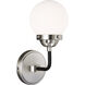 Ian K. Fowler Cafe Wall Bath Fixture Wall Light in Brushed Nickel