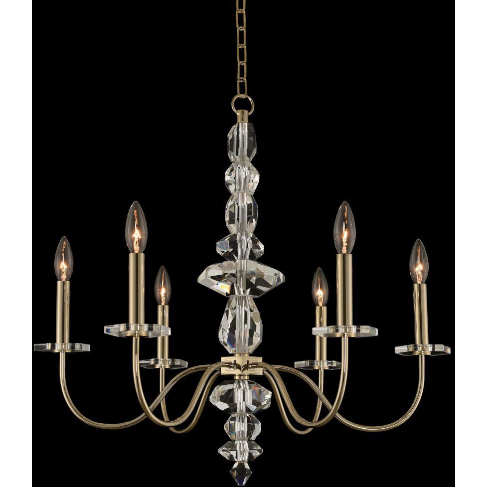 Bolivar 6 Light 26 inch Champagne Gold Chandelier Ceiling Light