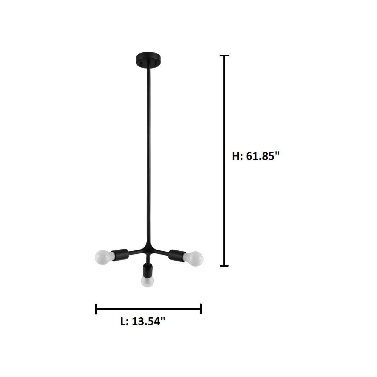 Bocadella 3 Light 13.54 inch Matte Black Pendant Ceiling Light, Semi-Flush Convertible