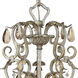 Carlton 5 Light 24 inch Silver Leaf Indoor Chandelier Ceiling Light