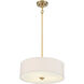 Modern 3 Light 18 inch Natural Brass Pendant Ceiling Light