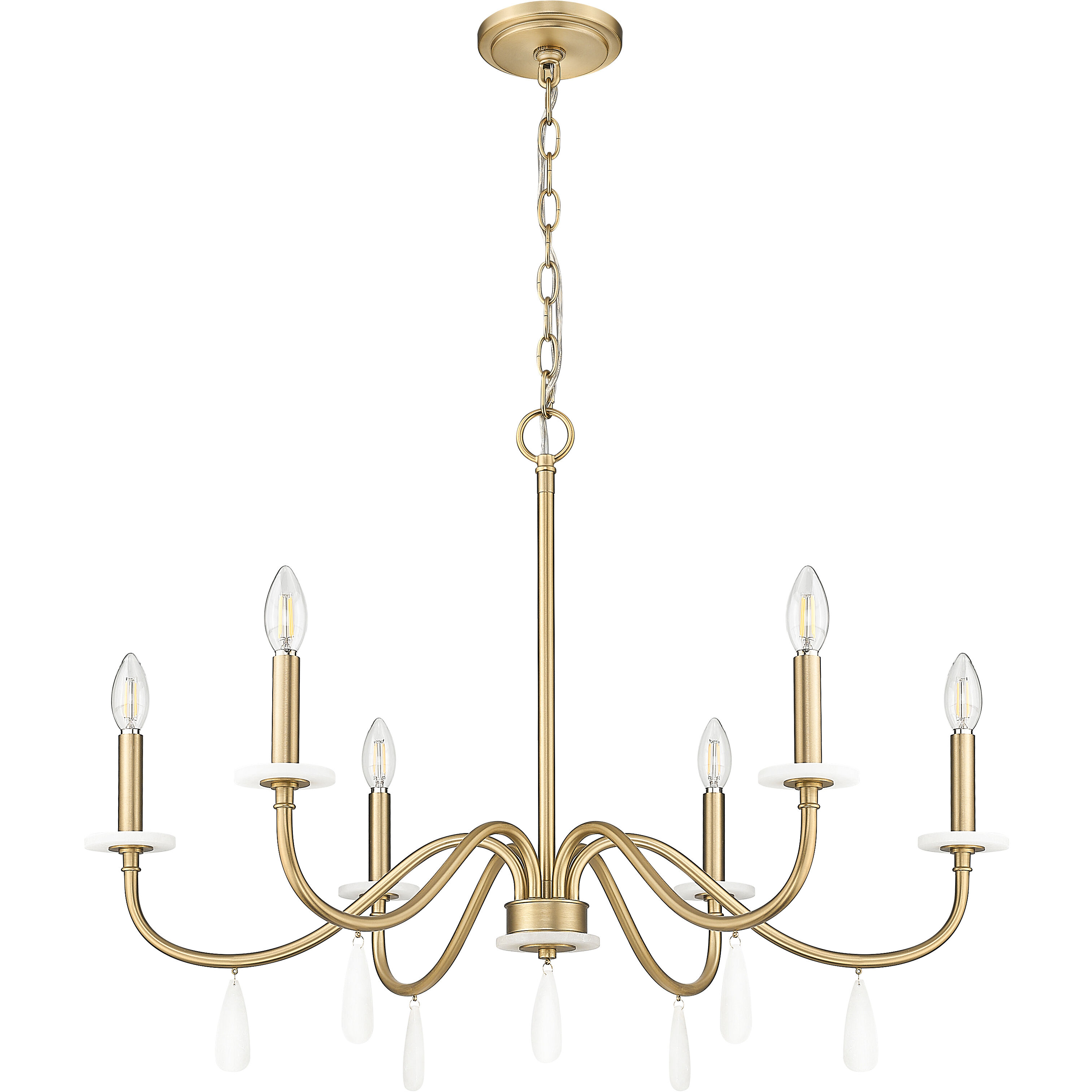 Toussant 6 Light 32 inch Mondern Gold Chandelier Ceiling Light in Modern Gold