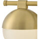 Bowie 2 Light 14.25 inch Lacquered Brass Vanity Light Wall Light