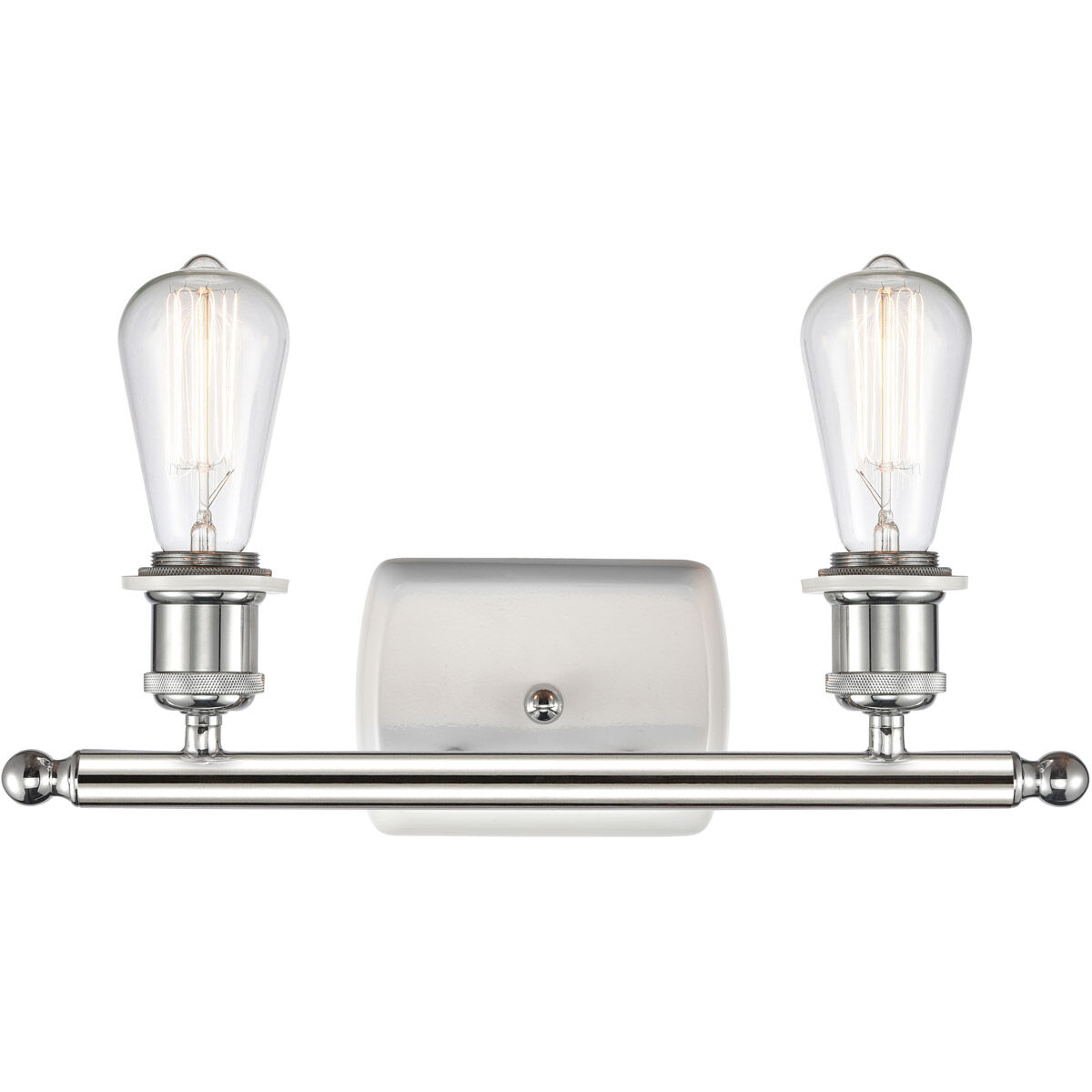 Ballston Bare Bulb LED 16 inch White and Polished Chrome Bath Vanity Light Wall Light, Ballston