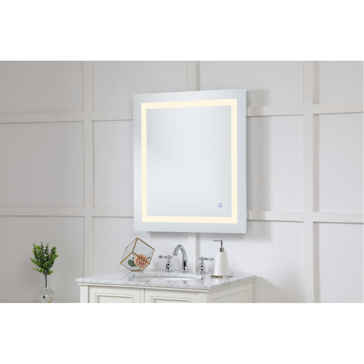 Helios 30 X 27 inch Silver Lighted Wall Mirror