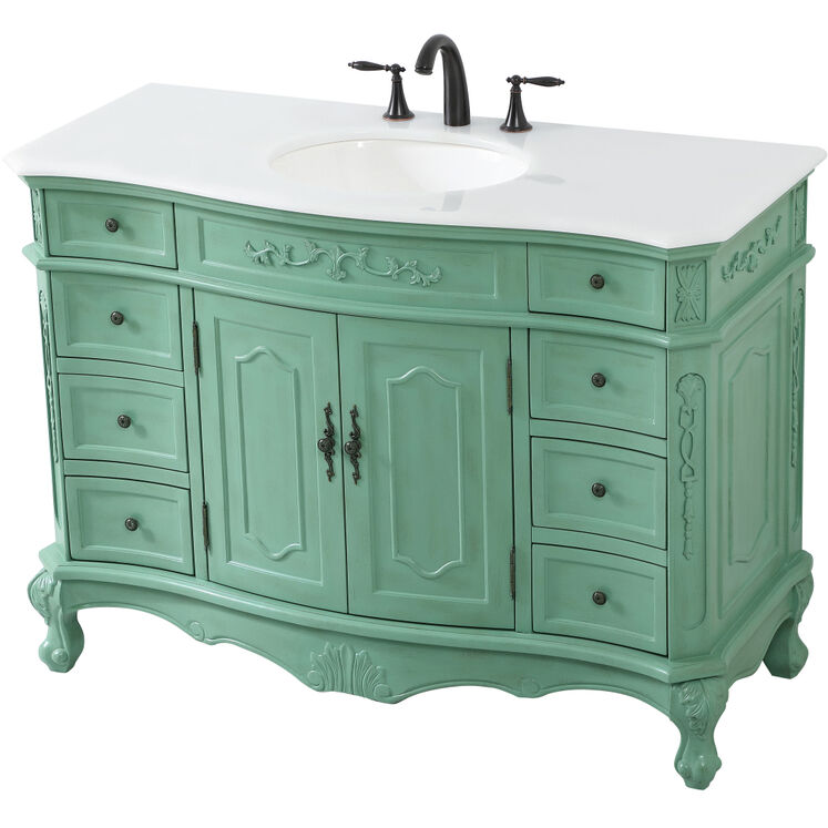 Danville 48 X 21 X 36 inch Vintage Mint Vanity Sink Set