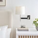Suzanne Kasler Elle 22.25 inch 15.00 watt Polished Nickel and Black Rattan Swing Arm Sconce Wall Light