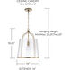 Madison 1 Light 14 inch Aged Brass Pendant Ceiling Light