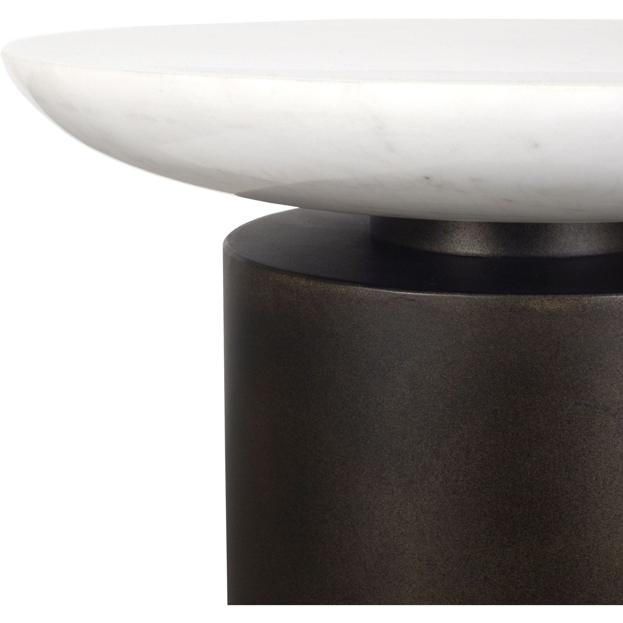 Olso 21 X 14 inch Dark Bronze and White Marble Outdoor Accent Table