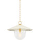 Ressi 1 Light 20 inch Aged Brass and Soft Cream Pendant Ceiling Light