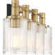 Concord 4 Light 30.75 inch Black with Warm Brass Accents Bathroom Vanity Light Wall Light