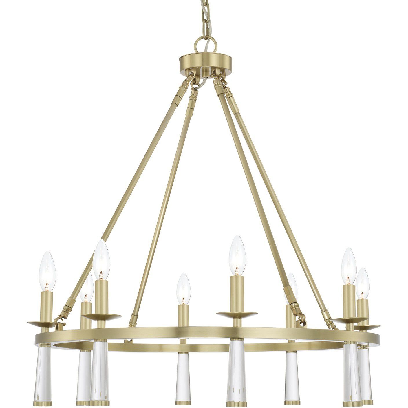Baxter 8 Light 31.5 inch Aged Brass Chandelier Ceiling Light