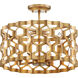 Coronade 4 Light 16 inch Pandora Gold Leaf Semi Flush Ceiling Light, Convertible To Pendant