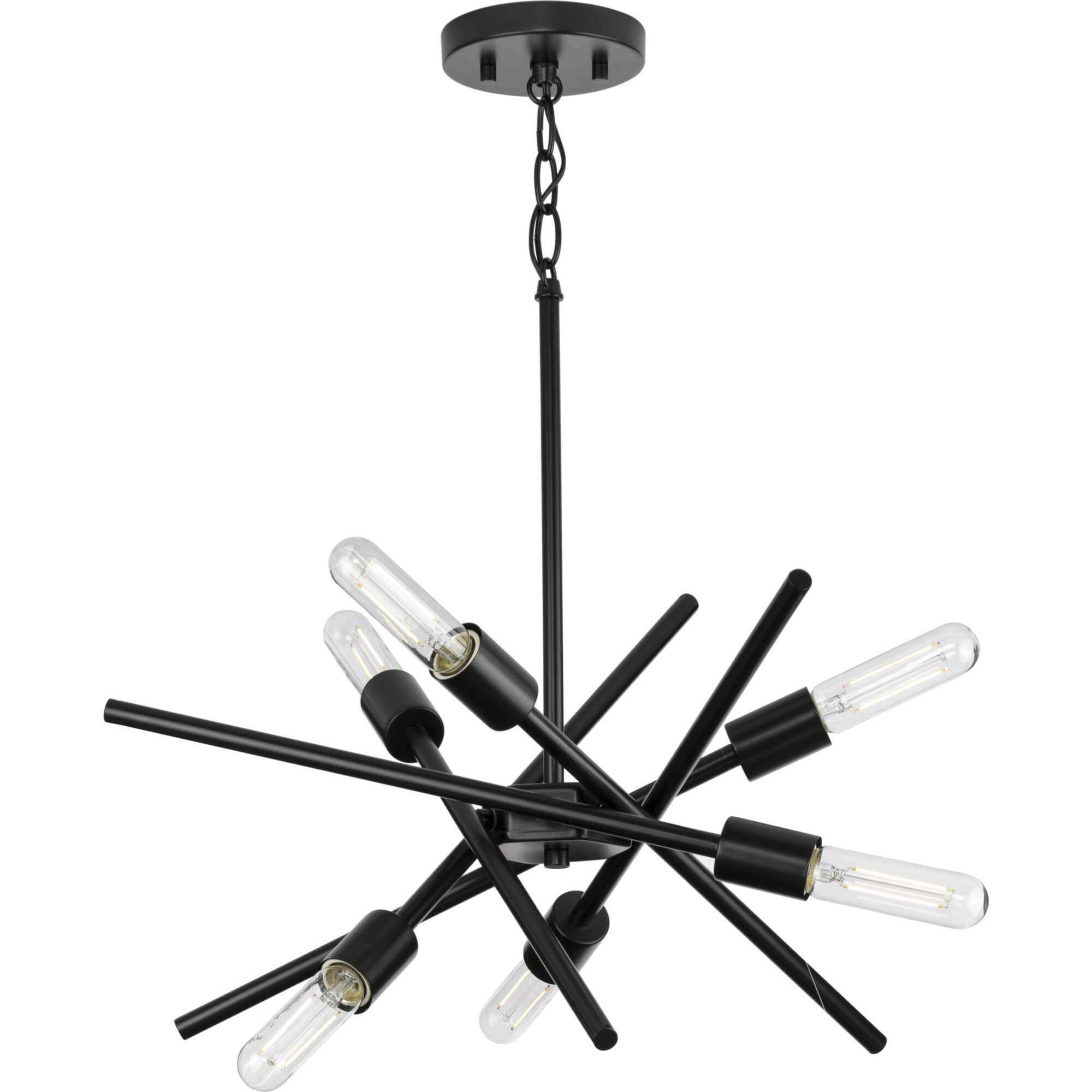 Astra 6 Light 22.57 inch Matte Black Chandelier Ceiling Light, Design Series