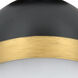 Capsule 1 Light 8 inch Matte Black and Textured Gold Outdoor Semi Flush, Brian Patrick Flynn