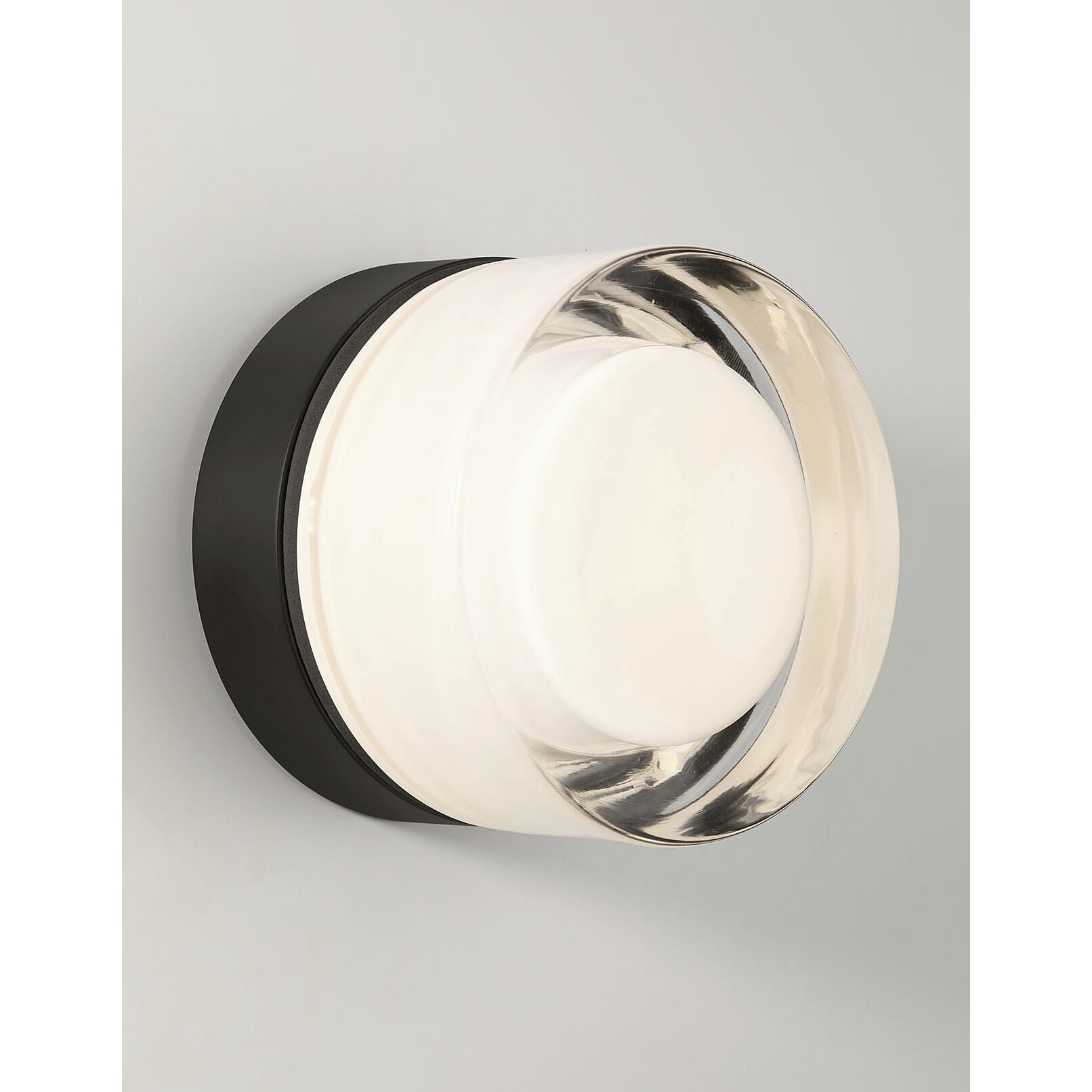 Sternn LED 5 inch Matte Black Outdoor Surface Mount in Clear Wave