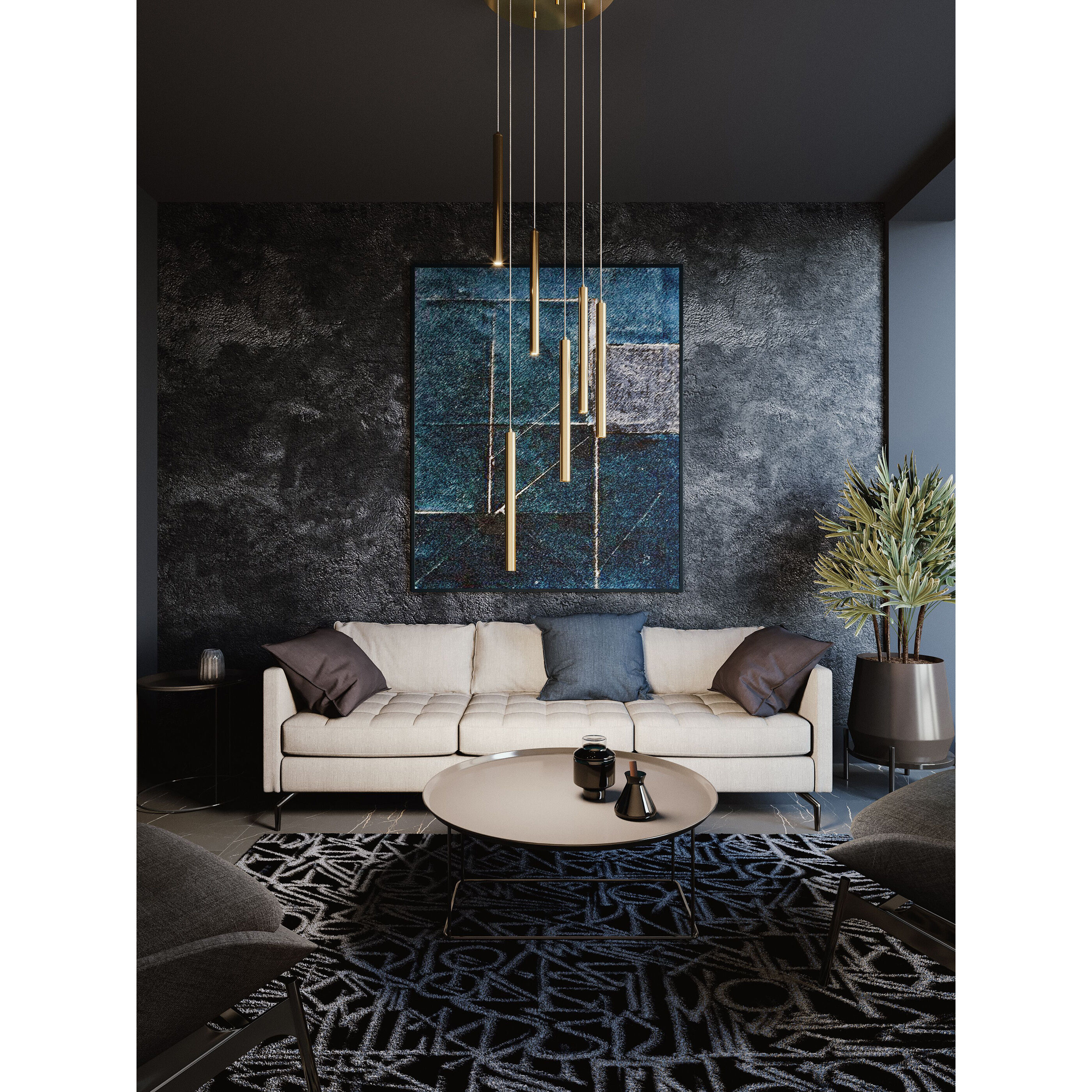 Eli 6 Light 18 inch Satin Nickel Pendant Ceiling Light