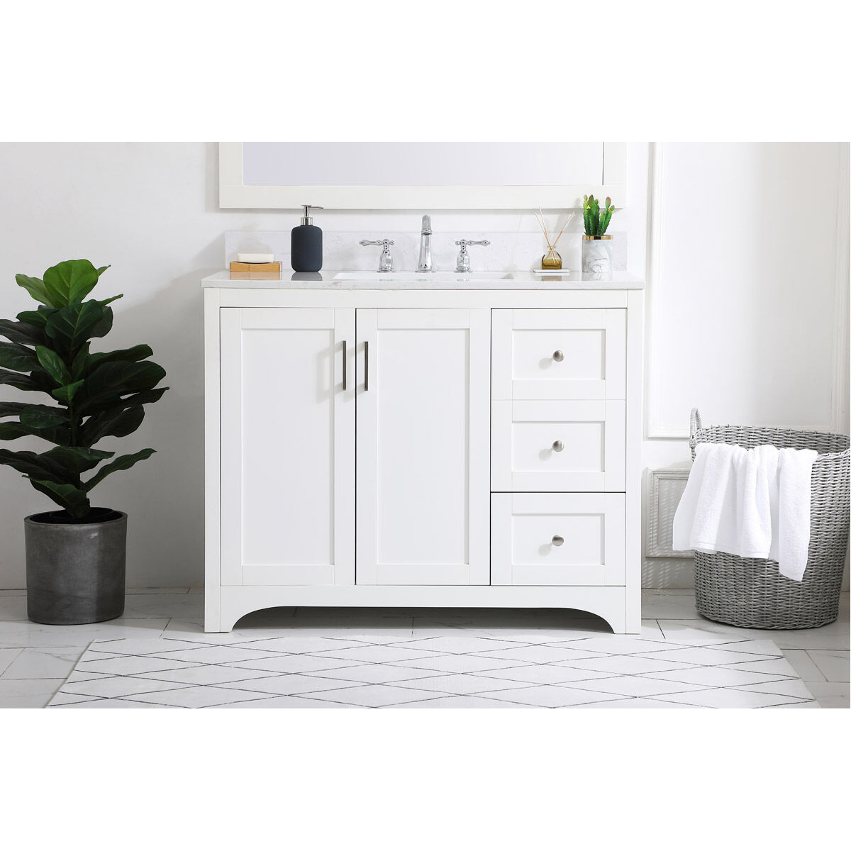 Moore 42 X 22 X 34 inch White Vanity Sink Set
