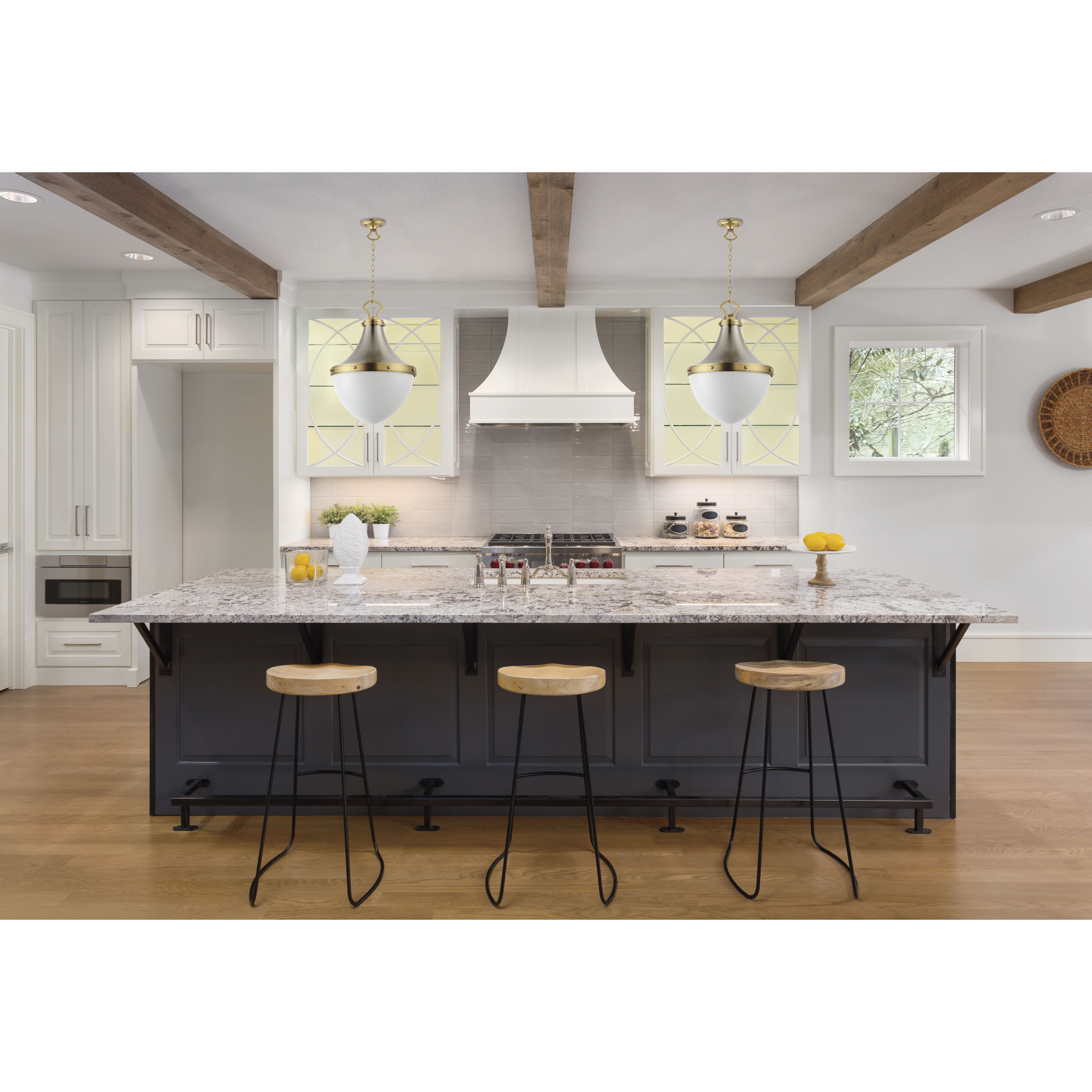 Conrad 1 Light 12 inch Satin Nickel / Satin Brass Single Pendant Ceiling Light