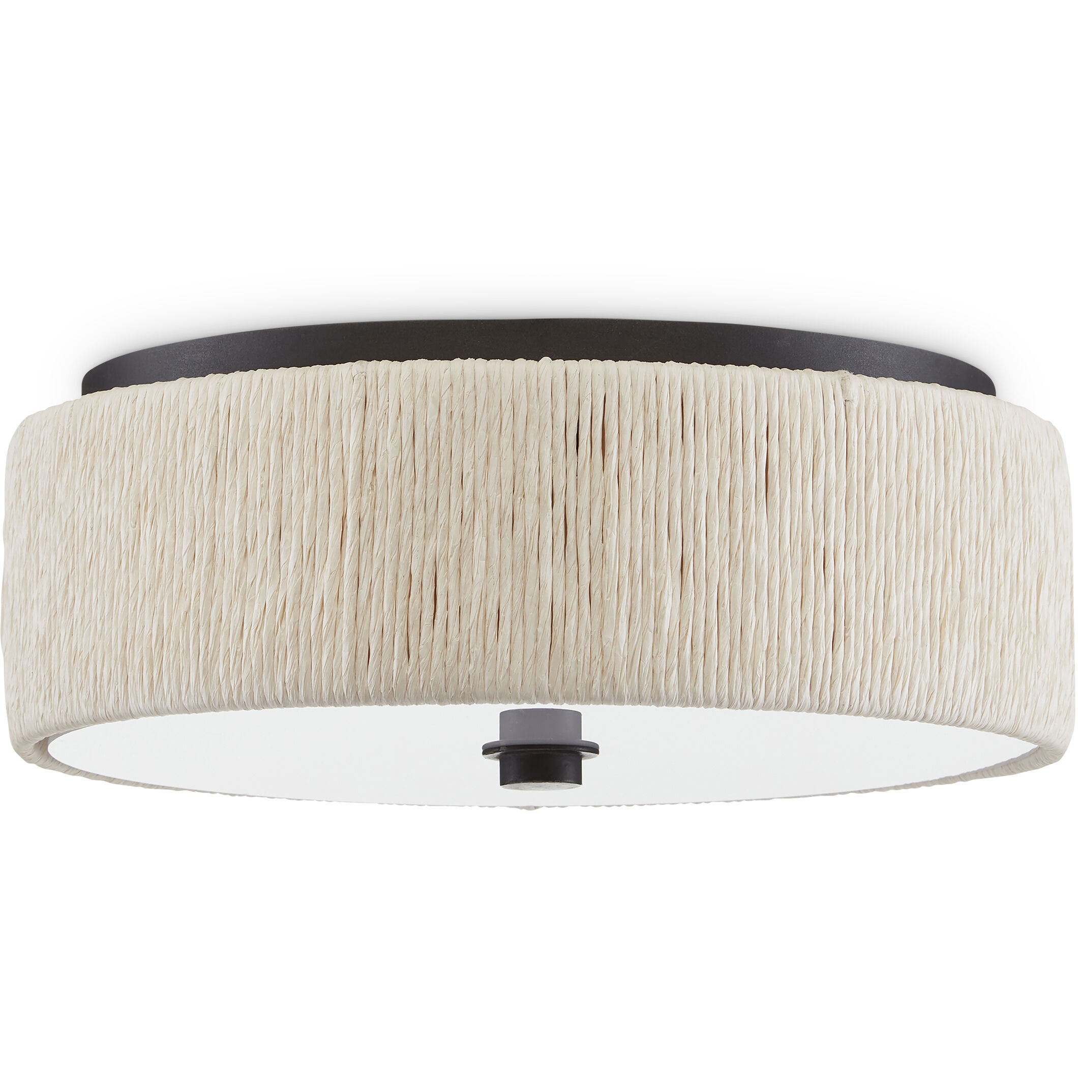 Tyrone 1 Light 14 inch Natural/Black Flush Mount Ceiling Light