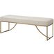 Swale Ivory Leather and Brushed Brass Bench