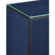 Navy Lacquer 22.25 X 16 inch Navy and Black and Clear Side Table