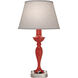 Ellie 27 inch 150.00 watt Gloss Red and Satin Nickel Table Lamp Portable Light