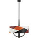 Patchwork 4 Light 24 inch Black with Satin Brass with Patchwork Pendant Ceiling Light in Black/Satin Brass/Patchwork