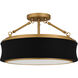 Dylan 3 Light 16 inch Matte Black Semi-Flush Mount Ceiling Light, Medium