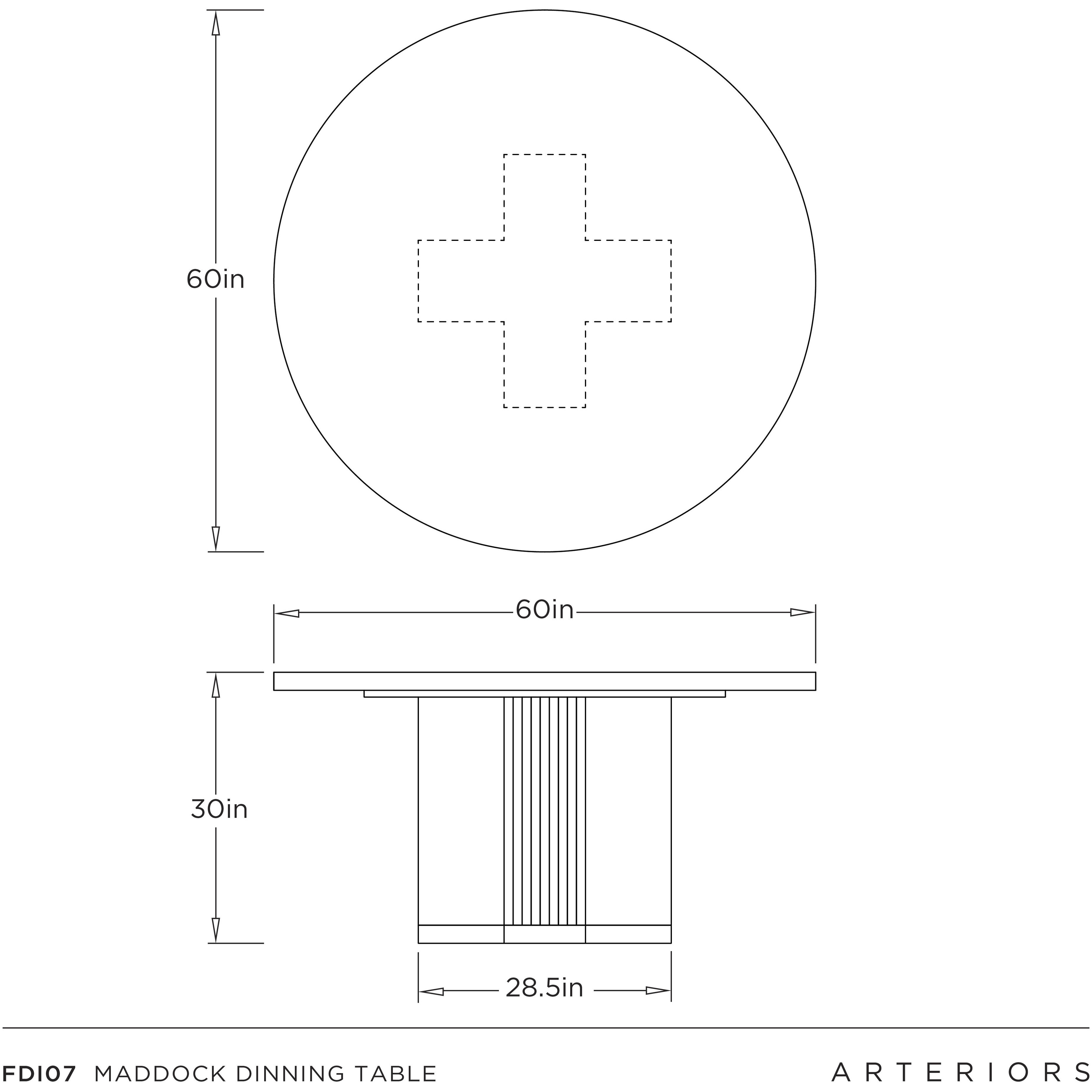 Maddock 60 inch Ebony and Gray Dining Table