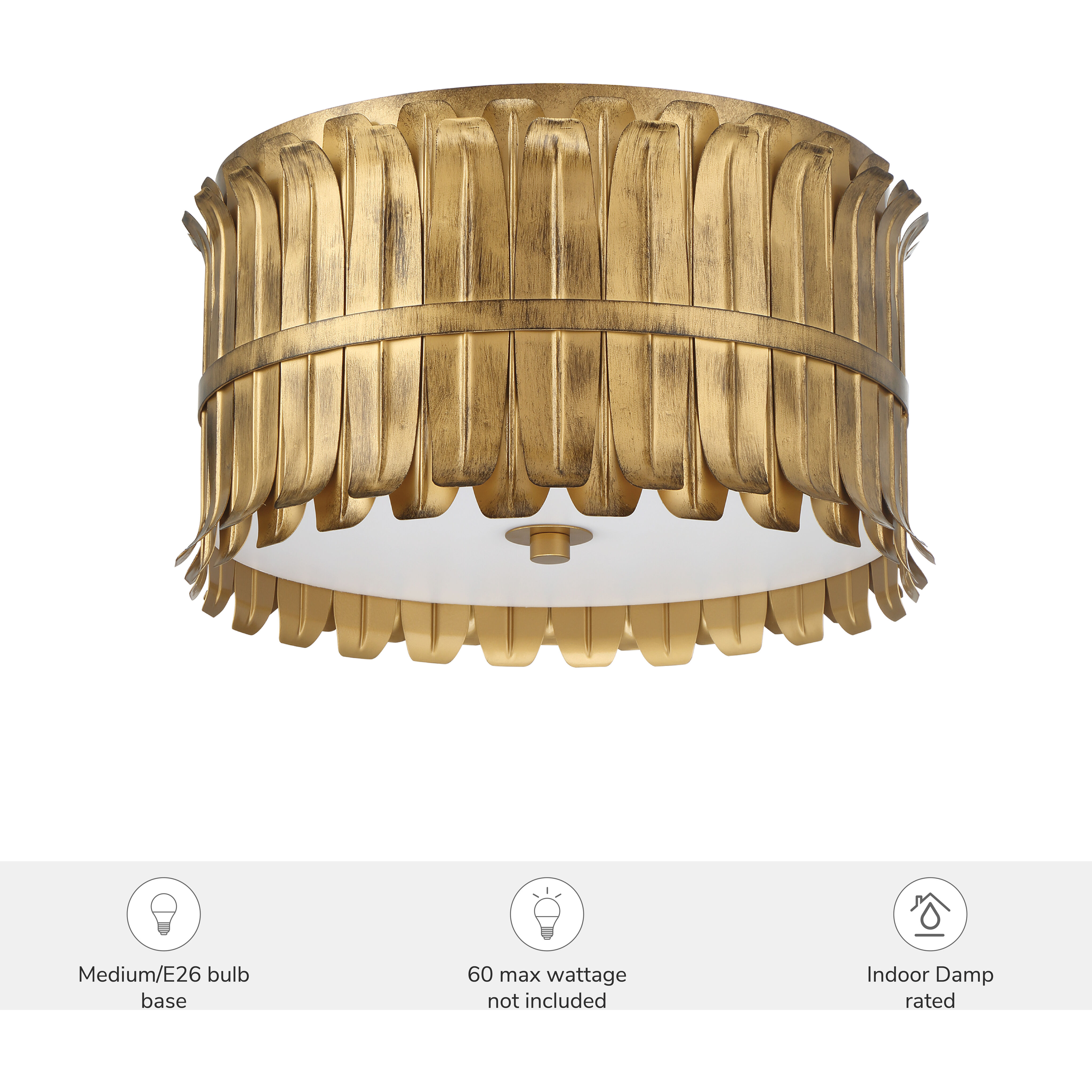 Valdaz 3 Light 15 inch Brushed Luxe Gold Flush Mount Ceiling Light, Large