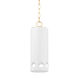Jean 1 Light 6 inch Aged Brass/Ceramic Gloss White Pendant Ceiling Light