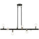 Bannister 8 Light 42 inch Black with Brushed Nickel Accents Linear Chandelier Ceiling Light, Large