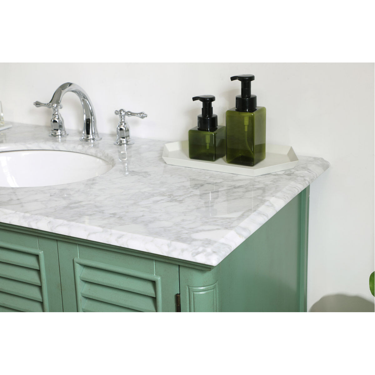 Rhodes 48 X 48 X 35 inch Vintage Mint and Brushed Nickel Vanity Sink Set