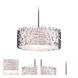 Ventura Blvd. 4 Light 21 inch Polished Nickel and Ivory Slik Shade Chandelier Ceiling Light