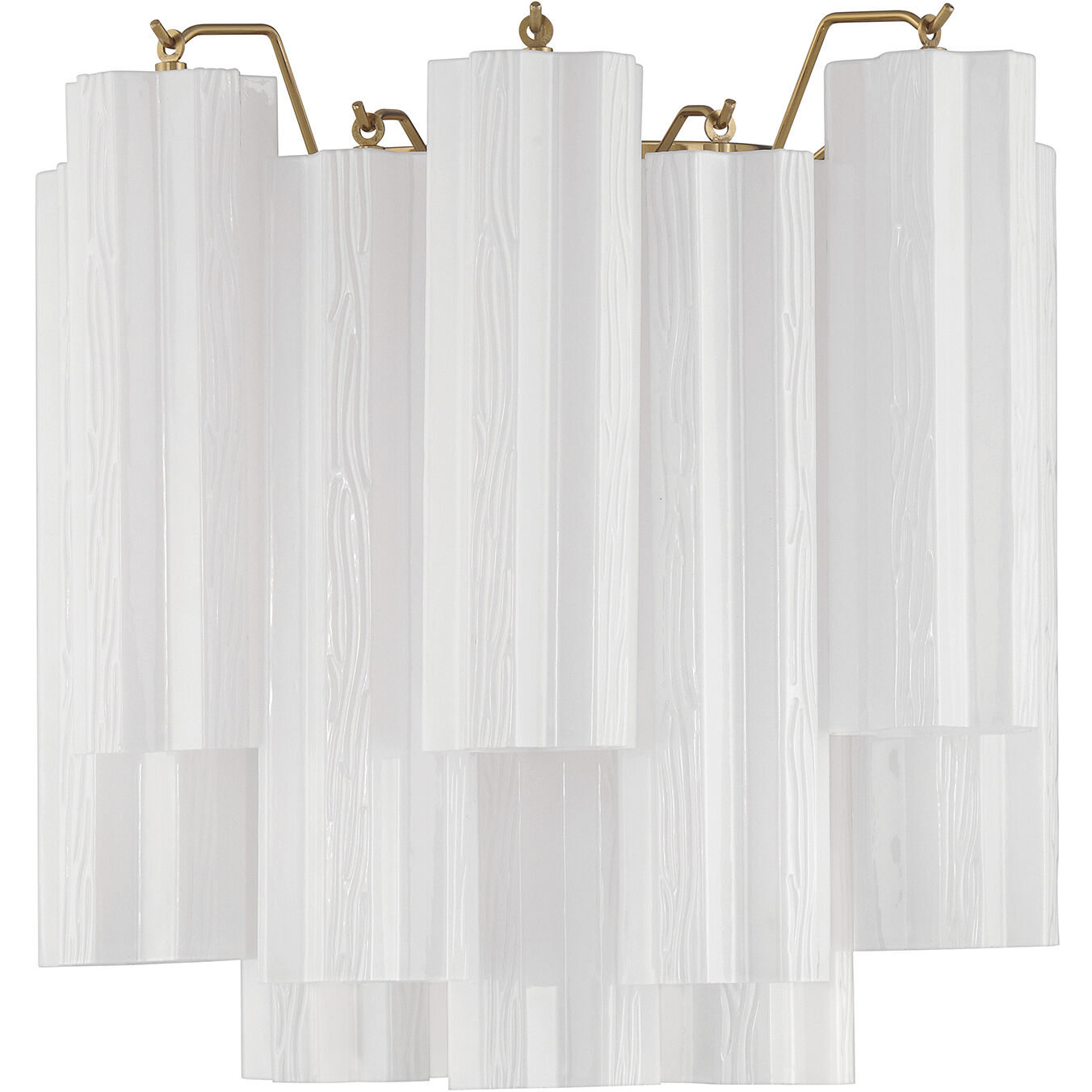 Addis Bath Wall Light in Tronchi Glass White