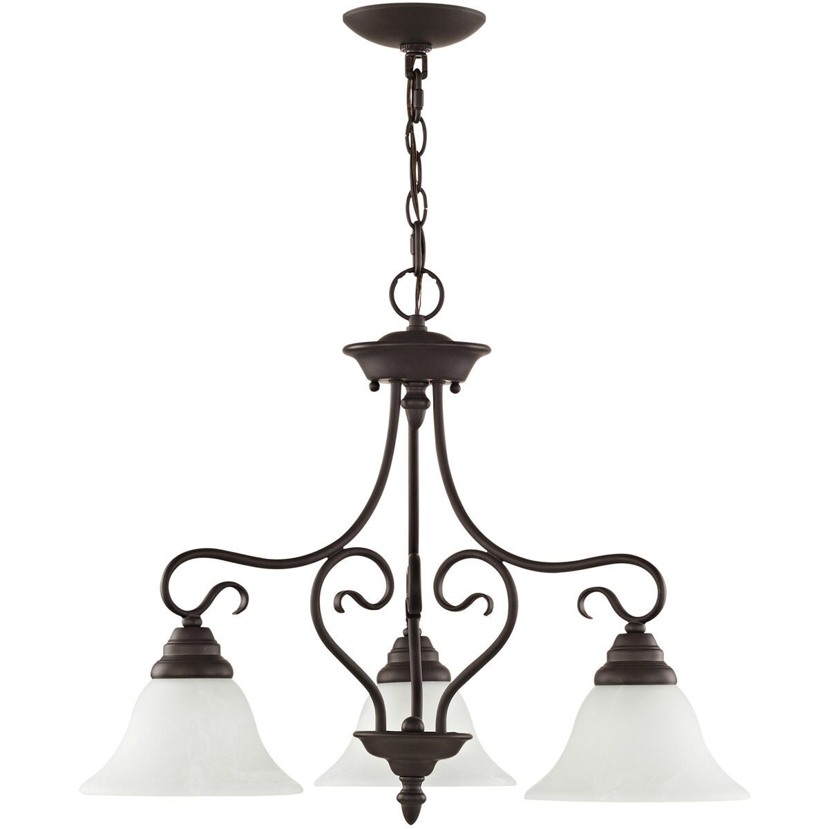 Coronado 3 Light 24 inch Bronze Convertible Dinette Chandelier/Ceiling Mount Ceiling Light
