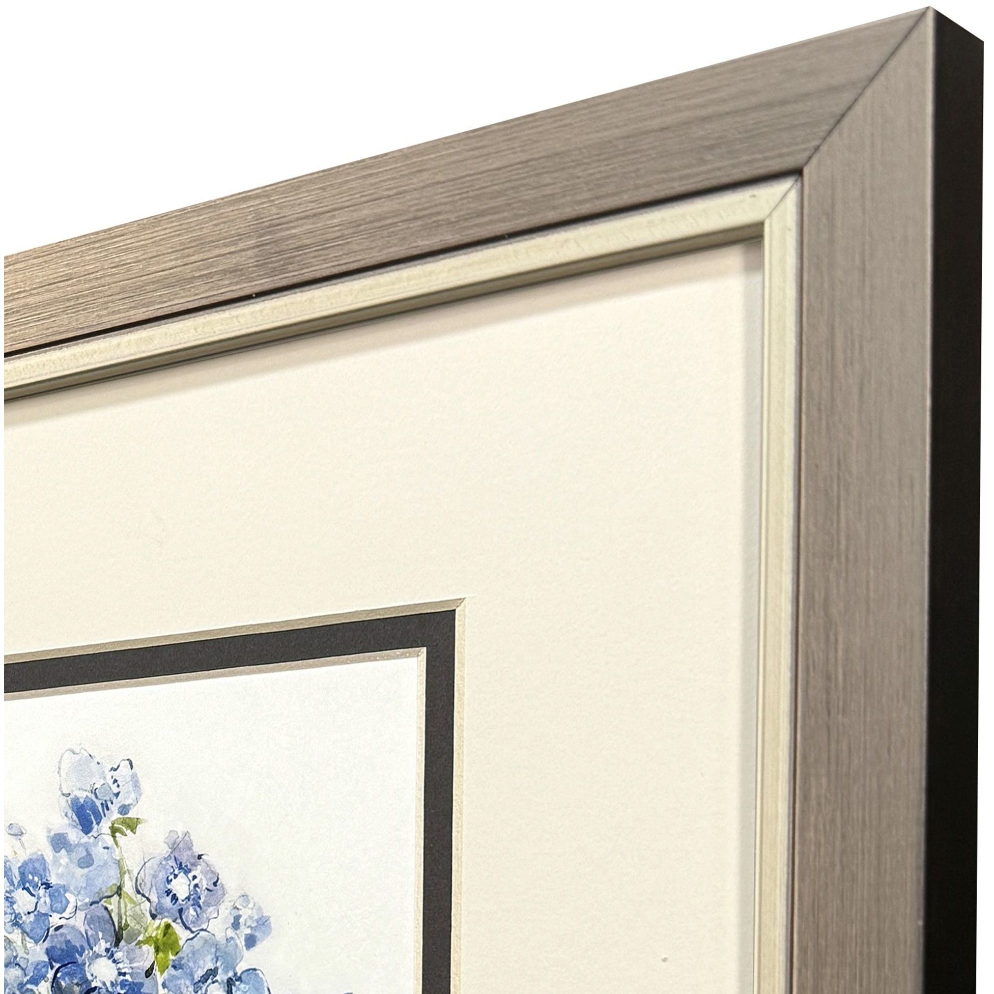 Bluebells Blue and Gray and White and Green Framed Art, Propac