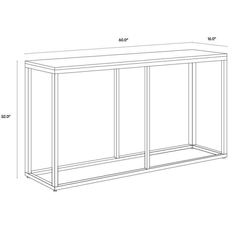 Ellery 60 X 16 inch Matte Black Console Table