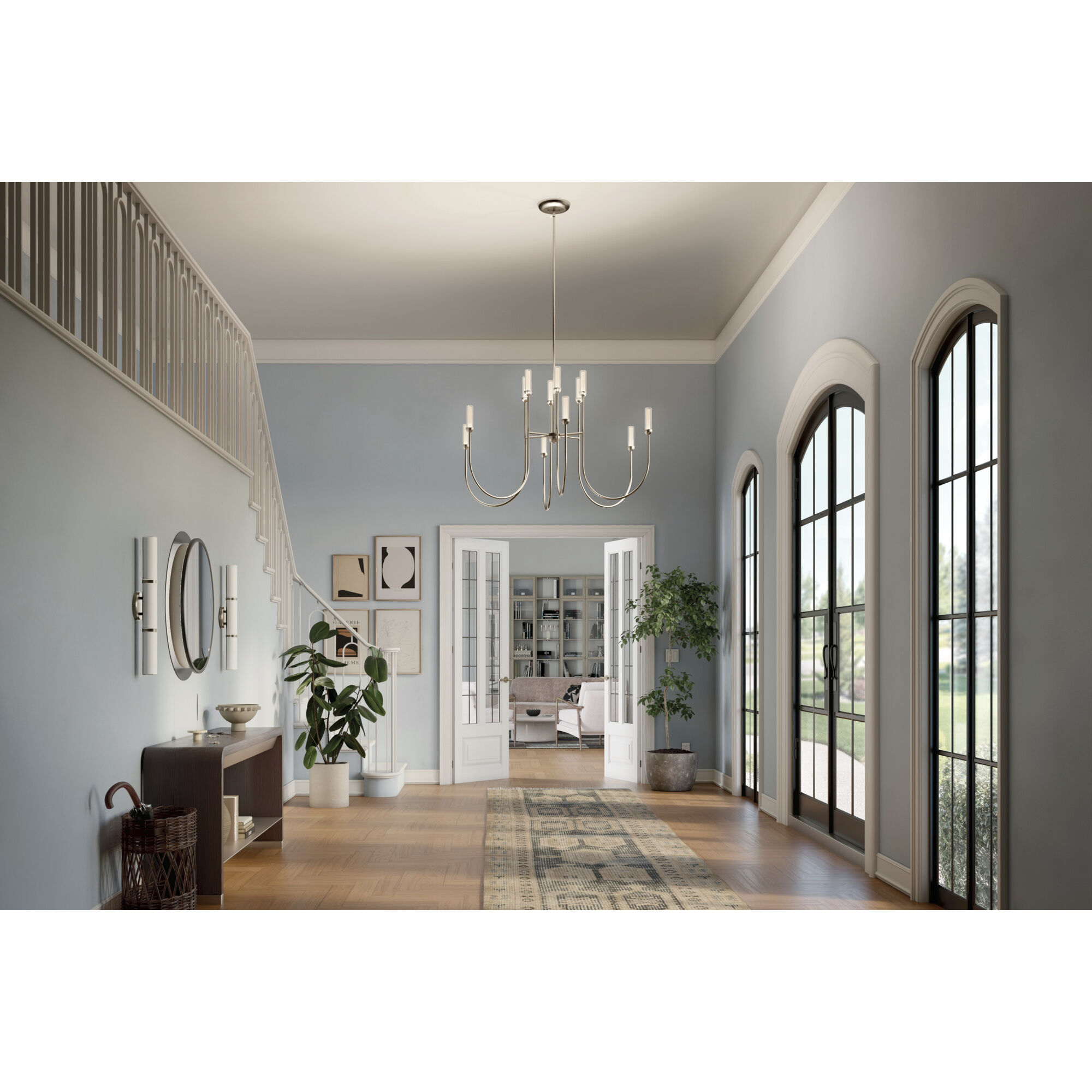 Moraine LED Polished Nickel Chandelier Ceiling Light