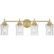 Clarvyn 4 Light 29.25 inch Vintage Brass Bathroom Vanity Light Wall Light