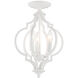 Transitional 3 Light 11 inch Bisque White Convertible Semi-Flush or Pendant Ceiling Light