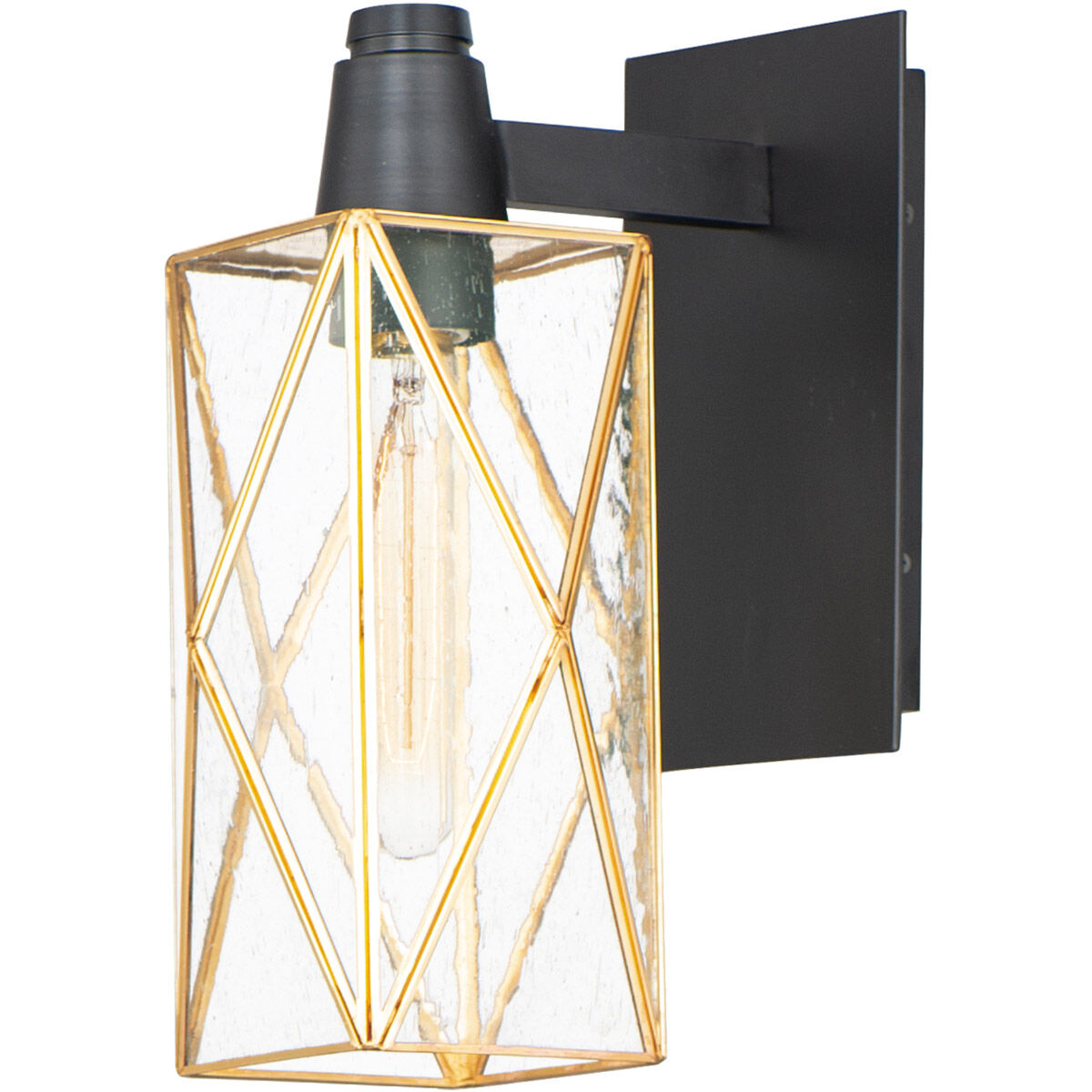 Norfolk 1 Light 13.25 inch Black/Burnished Brass Outdoor Wall Mount