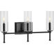 Elara 3 Light 22 inch Matte Black Bath Vanity Wall Light