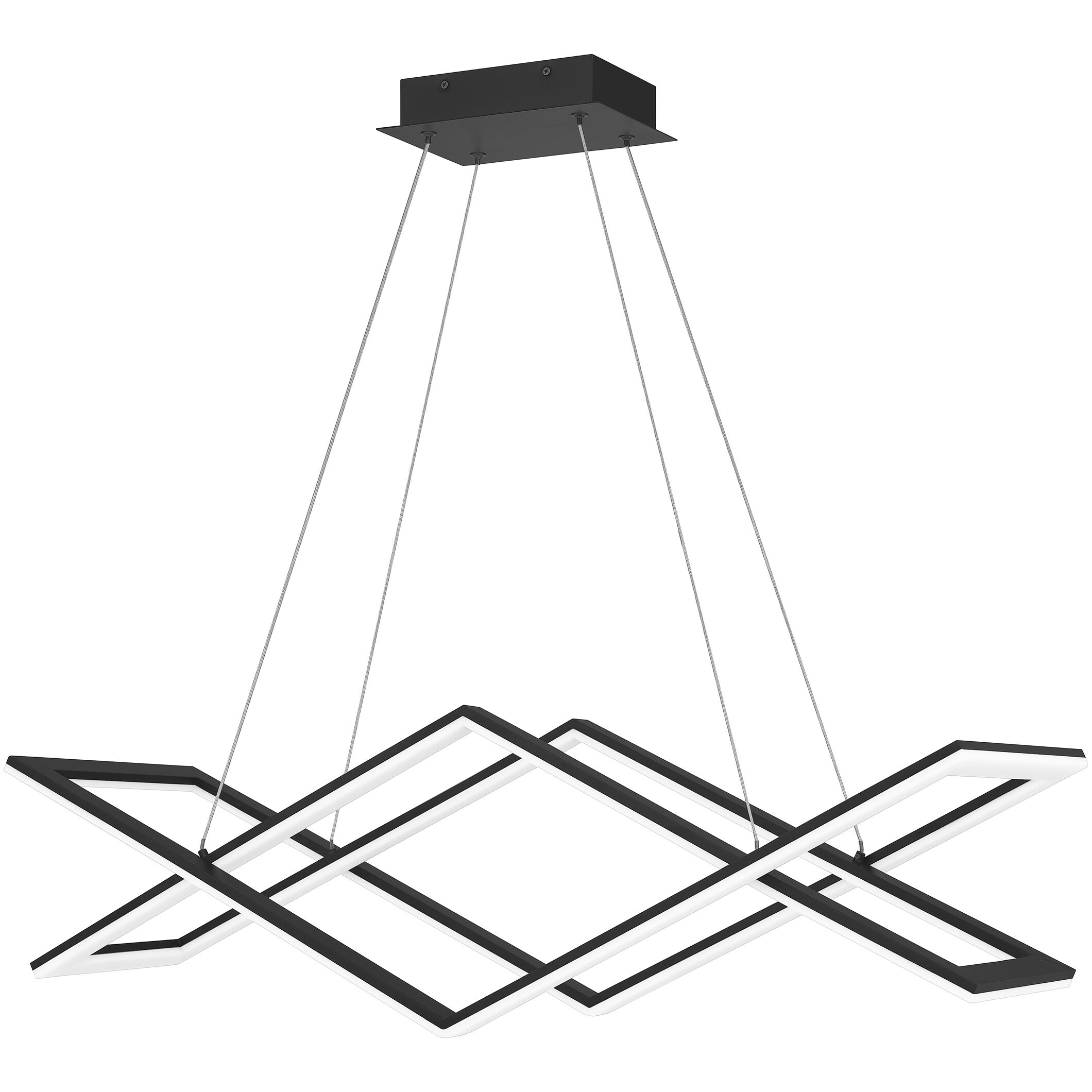 Newman LED 36 inch Matte Black Linear Chandelier Ceiling Light