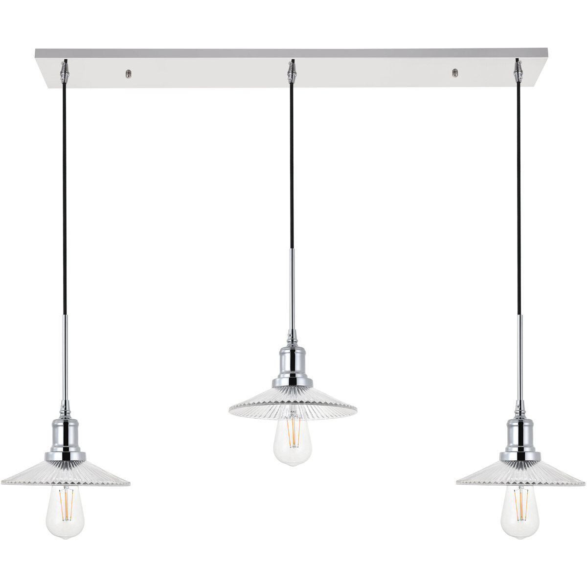 Waltz 3 Light 41 inch Chrome Pendant Ceiling Light